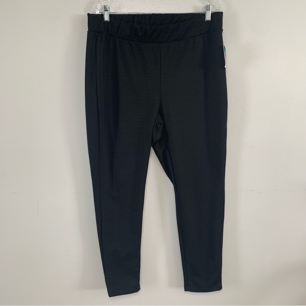 Rue 21 Plus Size Black Pull On Pants/Leggings W/ Subtle Gingham Print Size 1X